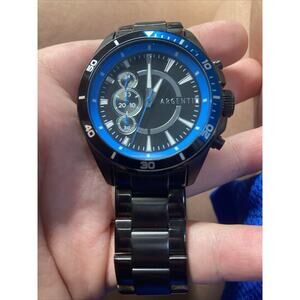 Argenti Chronograph Men’s Watch Never Worn With Black And Blue Bezel Case Black!